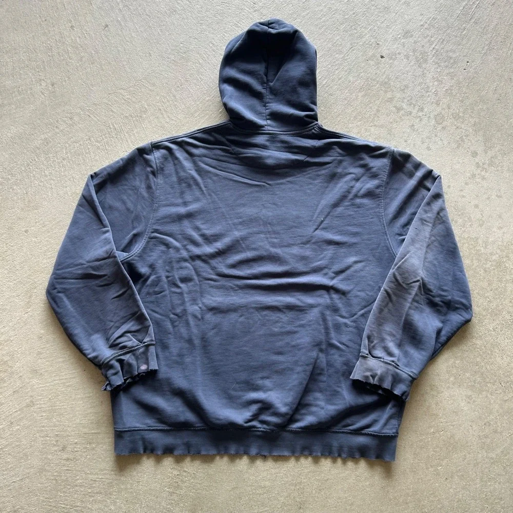 Vintage Y2K Nike Sweatshirt Size XL Navy Blue Hoodie Swoosh Logo Distressed‎